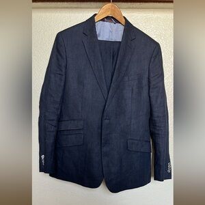 Banana Republic Dark Blue Linen Suit 42r